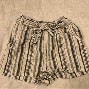 Forever 21 Belted Striped Shorts